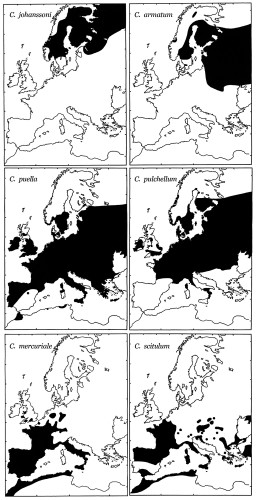 Utbredning fö rolika typer av flicksländor.